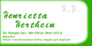 henrietta wertheim business card